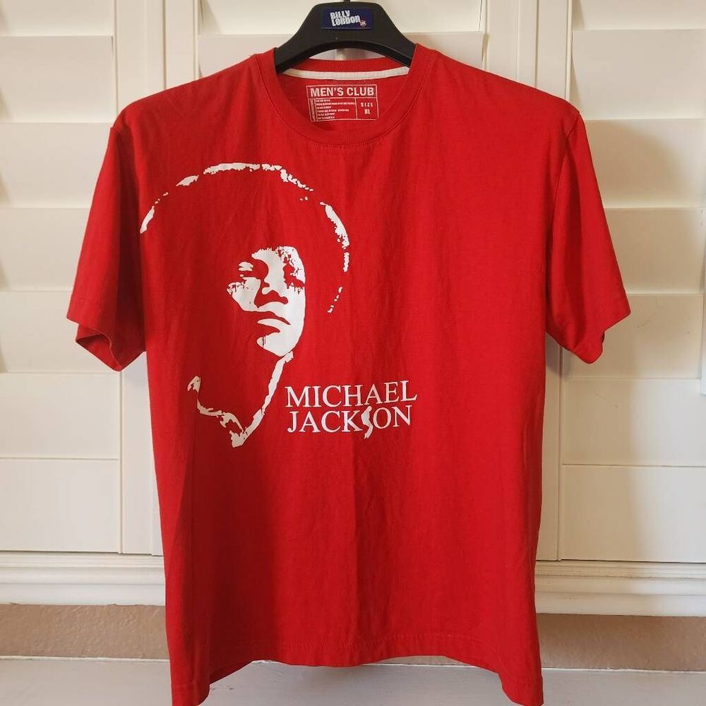 Mens Club Michael Jackson Red Graphic Tshirt Size XL